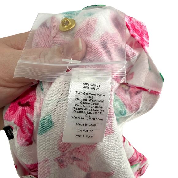 Talbots Kelly Cardigan Size 1X Summer Blossoms Floral Elbow Sleeve Cotton READ - Picture 11 of 12
